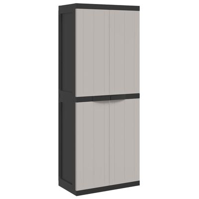 Gartenschrank Grau und Schwarz 65x37x165 cm PP