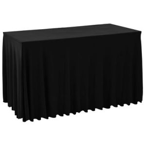 Tischhussen 2 Stk. mit Rand Stretch 120x60,5x74 cm Schwarz