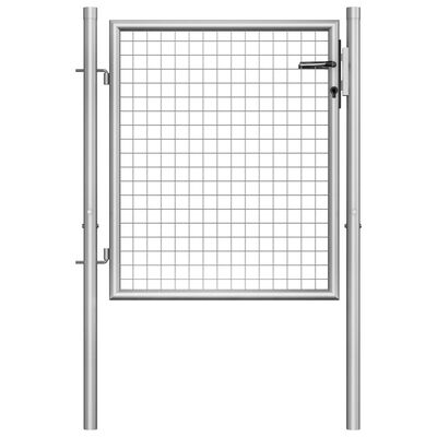 Gartentor Verzinkter Stahl 105x125 cm Silbern