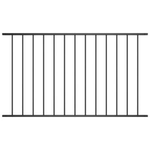 Zaunfeld Pulverbeschichteter Stahl 1,7 x 0,75 m Schwarz