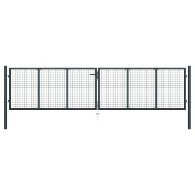 Mesh-Gartentor Verzinkter Stahl 400 x 125 cm Grau