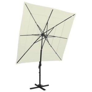 Sonnenschirm mit Aluminium-Mast 4-lagig Sandfarben 250x250 cm