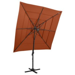 Sonnenschirm mit Aluminium-Mast 4-lagig Terrakotta 250x250cm