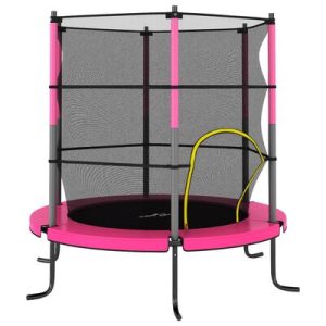 Trampolin mit Sicherheitsnetz Rund 140x160 cm Rosa