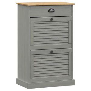 Schuhschrank VIGO 60x35x96 cm Grau Massivholz Kiefer