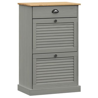 Schuhschrank VIGO 60x35x96 cm Grau Massivholz Kiefer