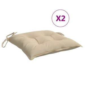 Stuhlkissen 2 Stk. Beige 40x40x7 cm Oxford-Gewebe