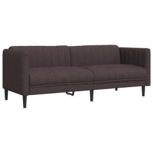 Sofa 3-Sitzer Dunkelbraun Stoff