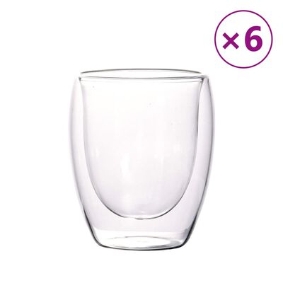 Doppelwandige Glasbecher 6 Stk. 350 ml