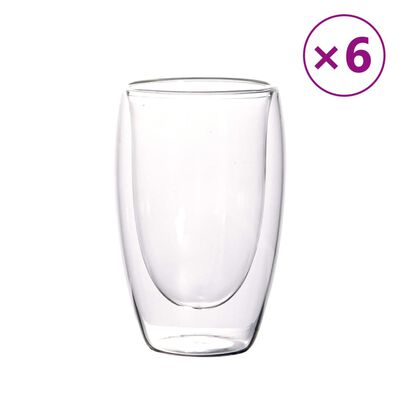 Doppelwandige Glasbecher 6 Stk. 450 ml