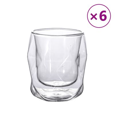 Doppelwandige Glasbecher 6 Stk. 250 ml