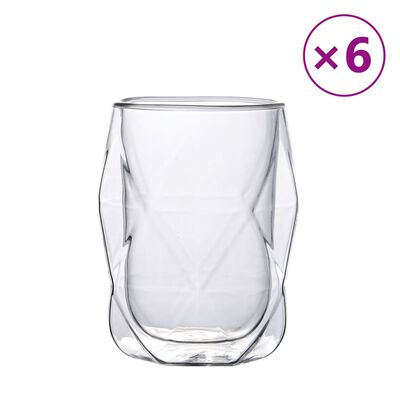 Doppelwandige Glasbecher 6 Stk. 350 ml