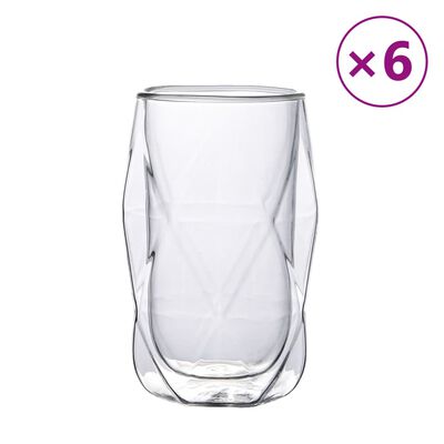 Doppelwandige Glasbecher 6 Stk. 450 ml