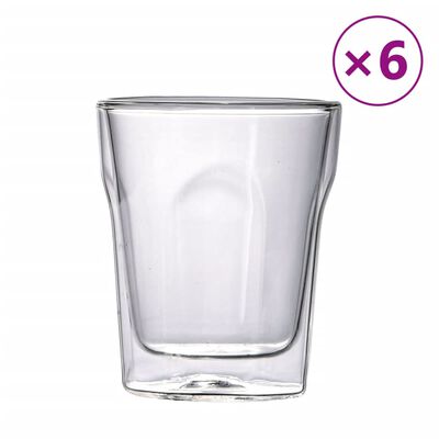 Doppelwandige Glasbecher 6 Stk. 250 ml