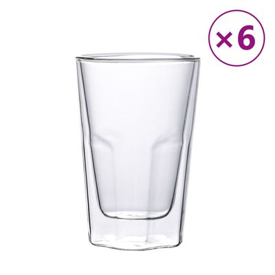 Doppelwandige Glasbecher 6 Stk. 350 ml