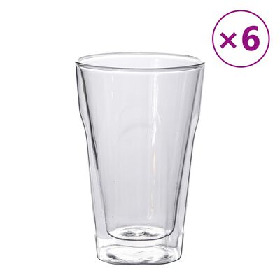 Doppelwandige Glasbecher 6 Stk. 450 ml