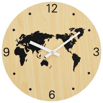 Wanduhr Gelb und Schwarz Ø30 cm Holzwerkstoff