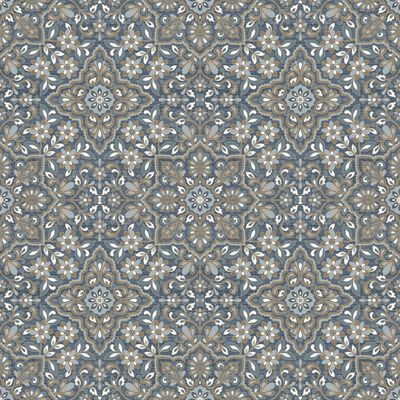 Homestyle Tapete Portugese Tiles Braun und Blau