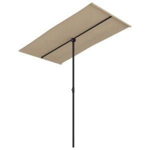 Sonnenschirm mit Aluminium-Mast 180 x 110 cm Taupe