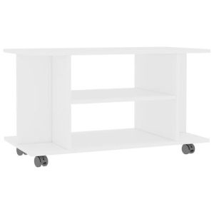 TV-Schrank mit Rollen Weiß 80x40x45 cm Holzwerkstoff