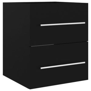 Waschbeckenunterschrank Schwarz 41x38,5x48 cm Holzwerkstoff