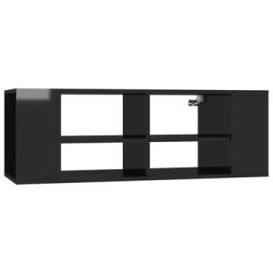 TV-Wandschrank Hochglanz-Schwarz 102x35x35 cm Holzwerkstoff