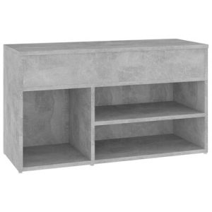 Schuhbank Betongrau 80x30x45 cm Holzwerkstoff