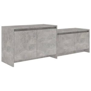 TV-Schrank Betongrau 146,5x35x50 cm Holzwerkstoff