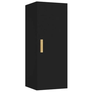 Wandschrank Schwarz 34,5x34x90 cm Holzwerkstoff