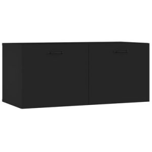 Wandschrank Schwarz 80x36,5x35 cm Holzwerkstoff