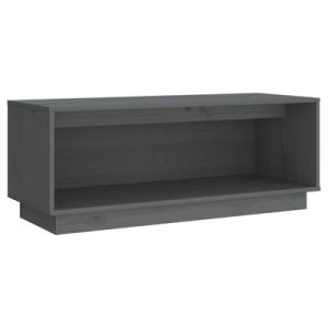 TV-Schrank Grau 90x35x35 cm Massivholz Kiefer