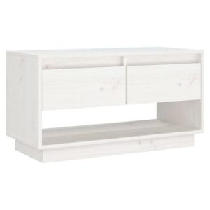 TV-Schrank Weiß 74x34x40 cm Massivholz Kiefer