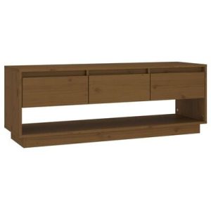 TV-Schrank Honigbraun 110,5x34x40 cm Massivholz Kiefer