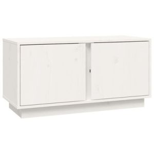 TV-Schrank Weiß 80x35x40,5 cm Massivholz Kiefer