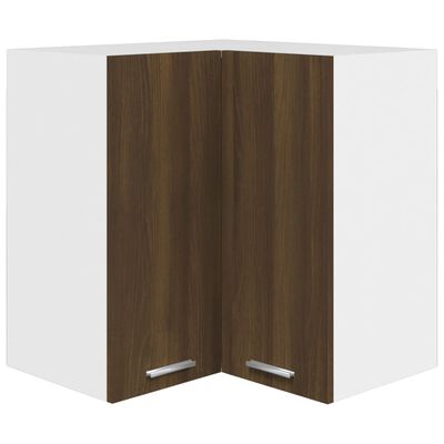 Eck-Hängeschrank Braun Eichen-Optik 57x57x60 cm Holzwerkstoff