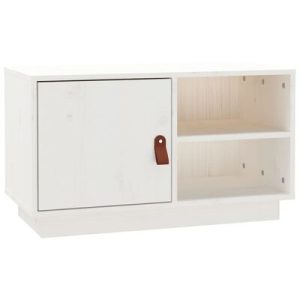 TV-Schrank Weiß 70x34x40 cm Massivholz Kiefer