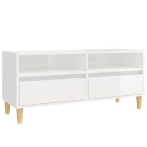 TV-Schrank Hochglanz-Weiß 100x34,5x44,5 cm Holzwerkstoff