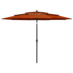 Sonnenschirm mit Aluminium-Mast 3-lagig Terracotta-Rot 3 m