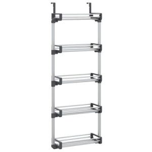 Tür-Organizer mit 5 Ablagen 52x20x135 cm Aluminium