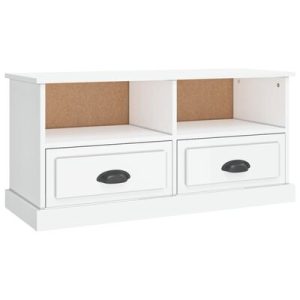 TV-Schrank Hochglanz-Weiß 93x35,5x45 cm Holzwerkstoff