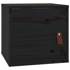 Wandschrank Schwarz 31,5x30x30 cm Massivholz Kiefer